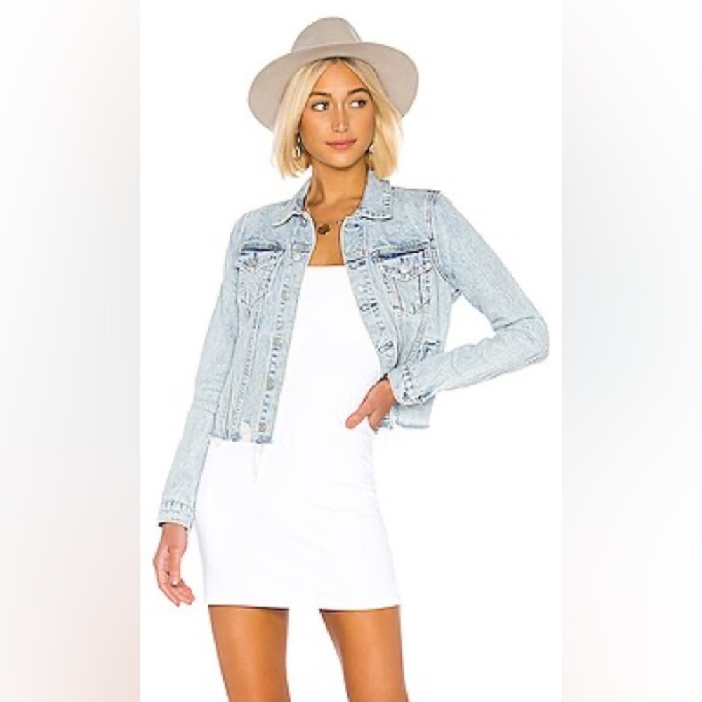 Lovers + Friends Brandon Distressed Raw Hem Jean Jacket in Santa Cruz